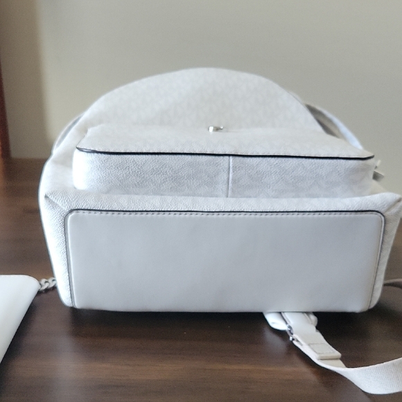 Michael Kors White Leather Backpack Minimalist Design - Picture 7 of 13